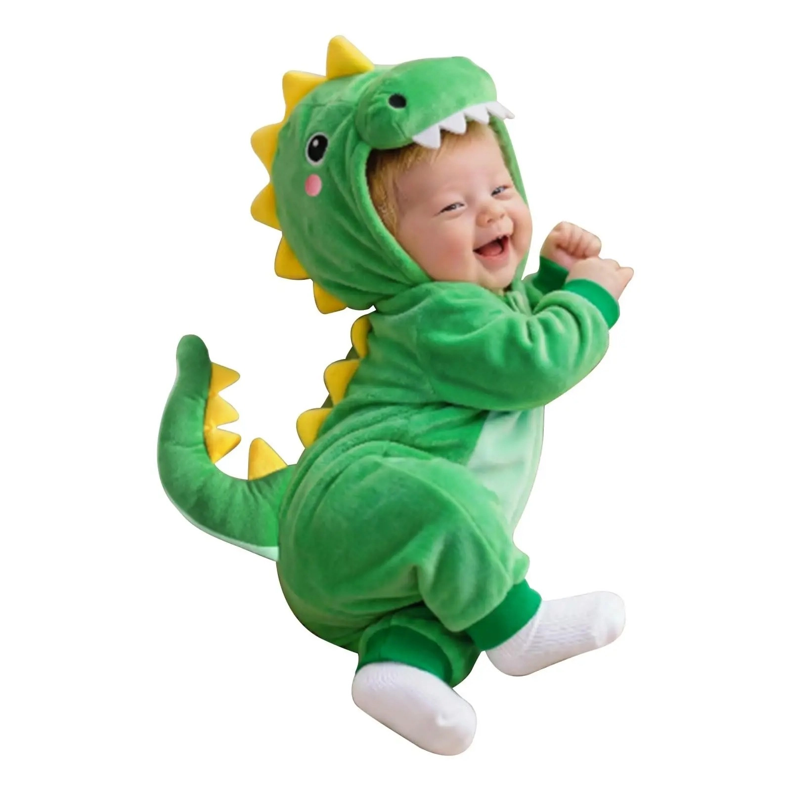 Baby Dinosaur Flannel Onesie Pajamas – Warm Winter Jumpsuit 0-3Y